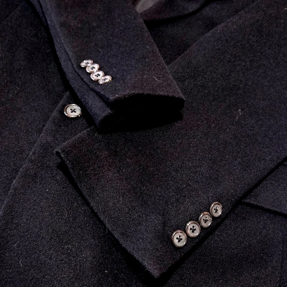 Bill‎ Blass Mens Black 100% Camel Hair Blazer Jacket Wool Blend Size 40R